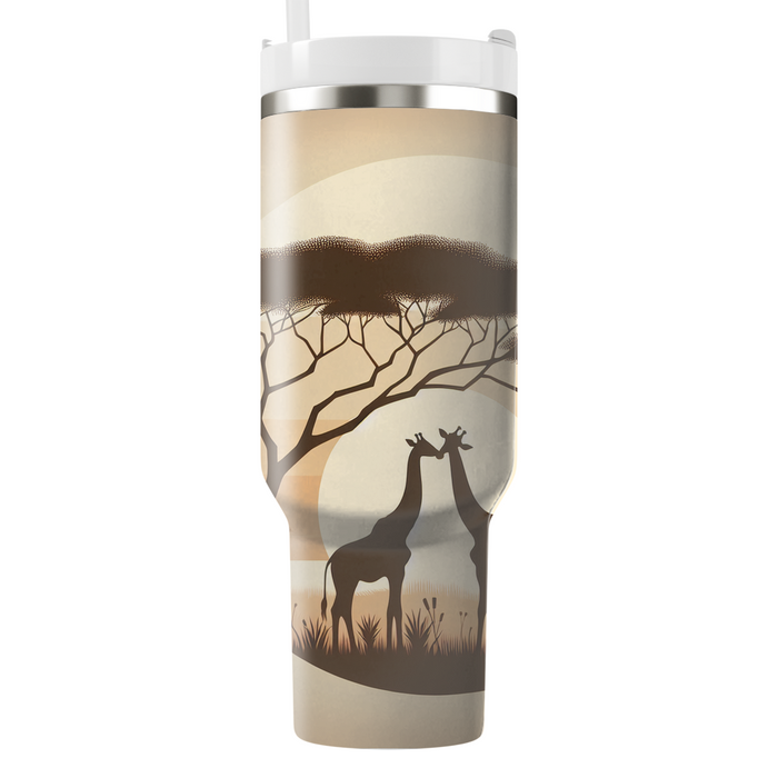 Gentle Giraffe Serenade  Tumbler Cups