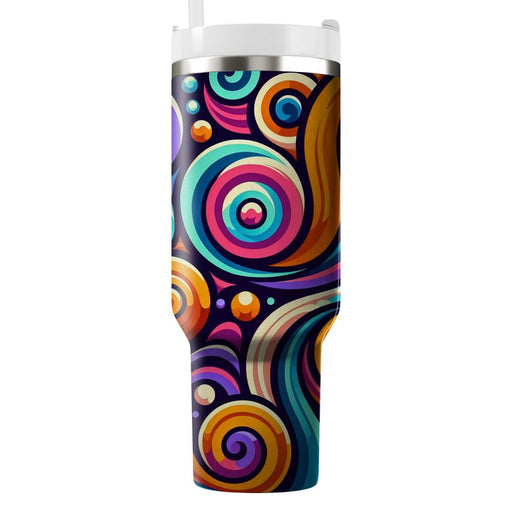 Vibrant Abstract Spirals Insulated Tumblers