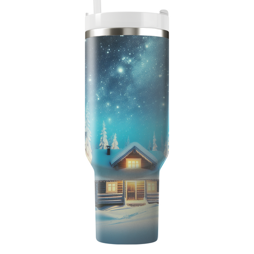 Winter Snowy Cabin Retreat  Personalized Tumblers