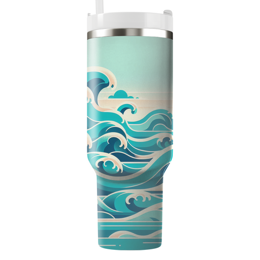 Bright Ocean Waves  Tumbler Cups