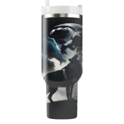 Starlit Wolf Howl  Personalized Tumblers