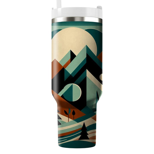 Geometric Nature Scene  Personalized Tumblers