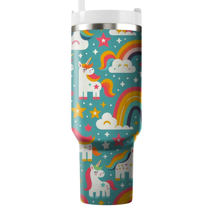 Whimsical Unicorn Pattern  Insulated Tumblers