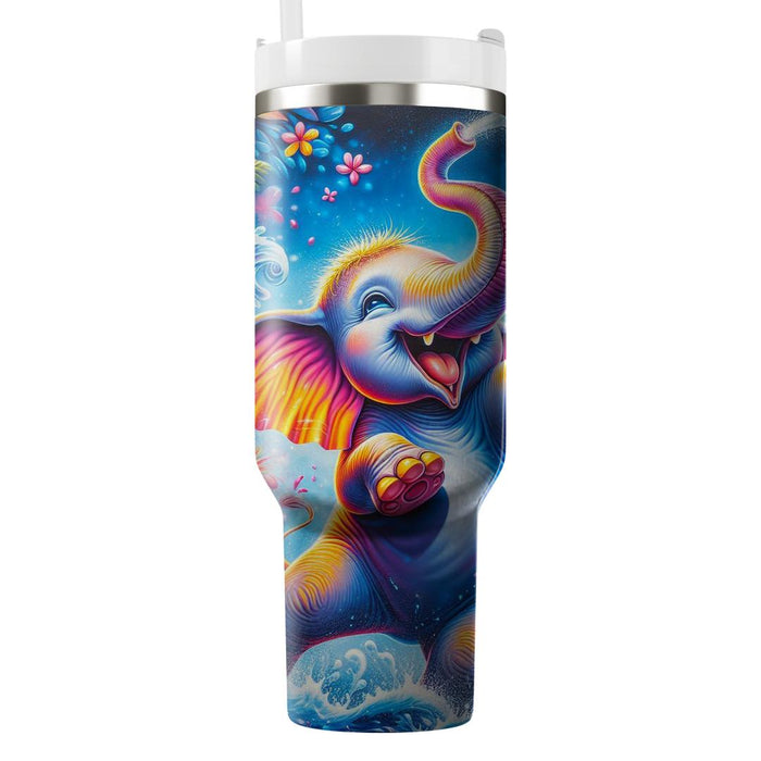 Funky Elephant Splash  Custom Tumblers