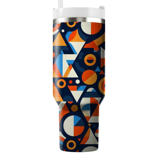 Abstract Circle And Triangle Fusion  Decorative Tumblers