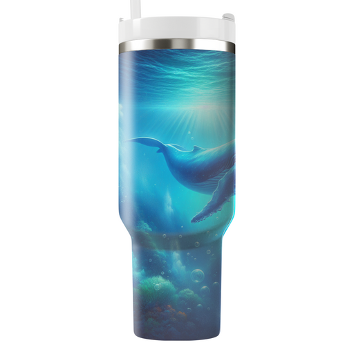 Serene Whale Underwater  Tumblers With Lids