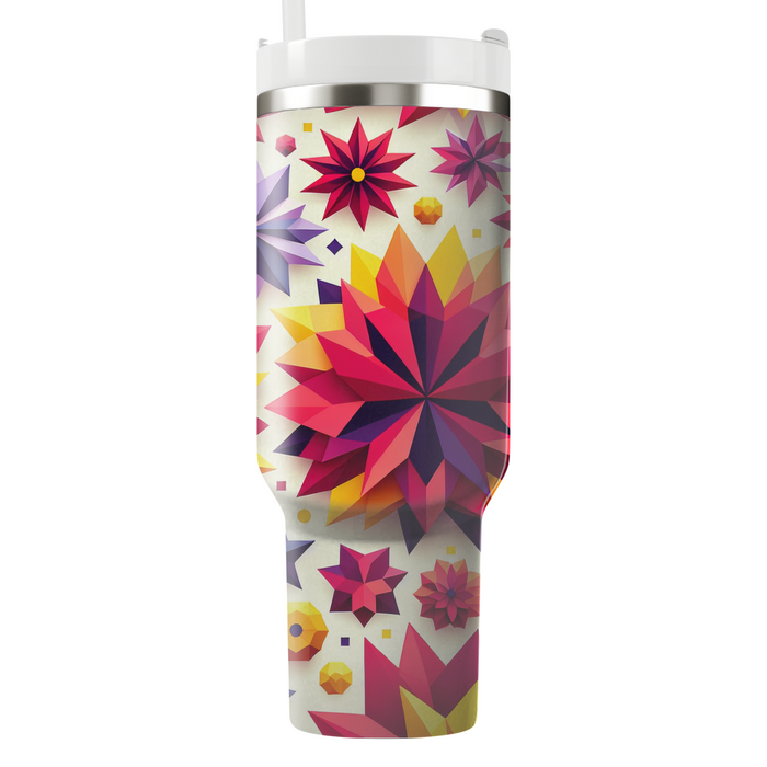 Polygonal Flower Burst  Tumbler Cups