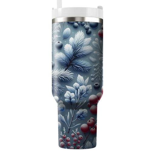 Winter Frosted Berry Delight  Tumblers With Lids