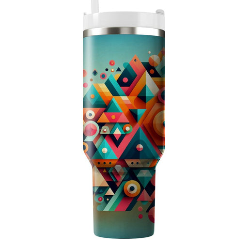 Geometric Burst  Tumblers With Lids