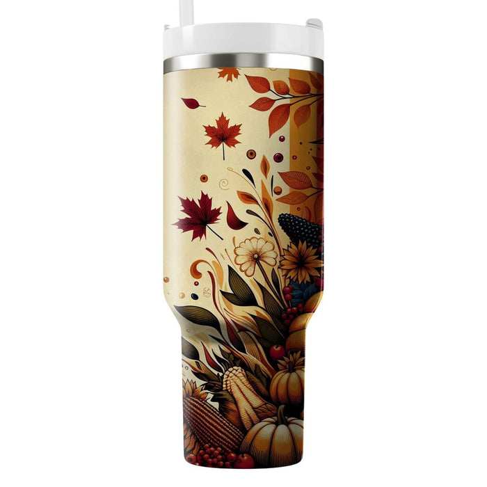 Whimsical Harvest - A Thanksgiving  Tumbler Cups