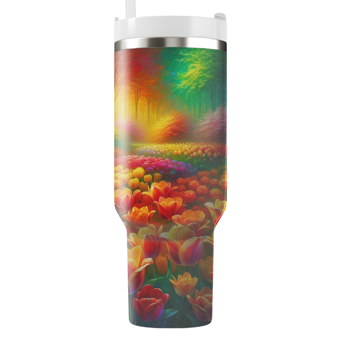 Vibrant Tulip Fields  Custom Tumblers