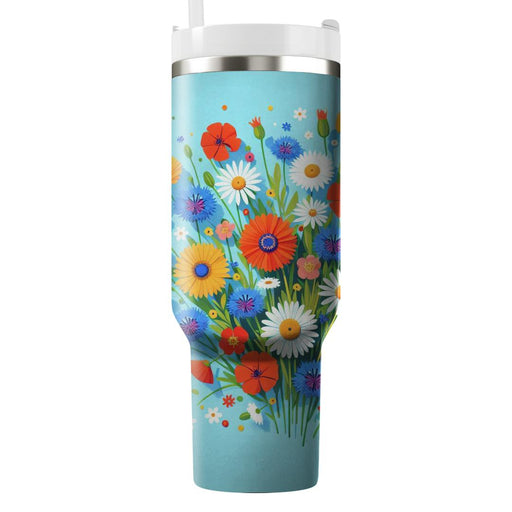 Whimsical Wildflower Dance  Tumblers With Lids