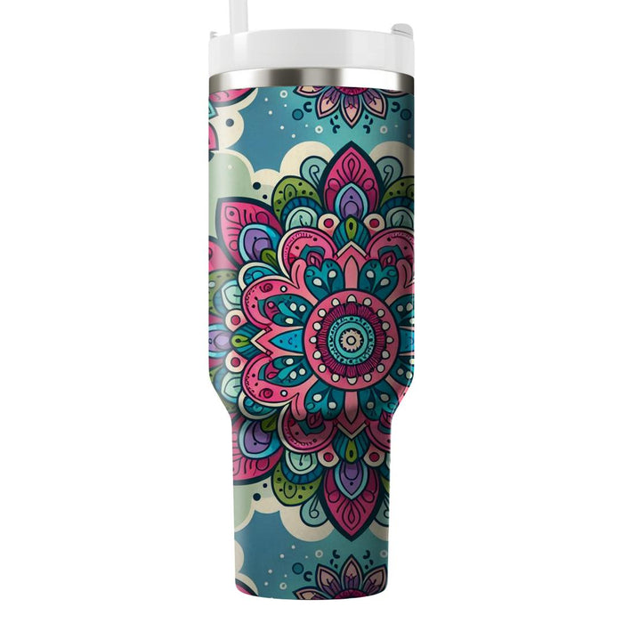 Bold Colorful Mandala  Tumblers With Lids