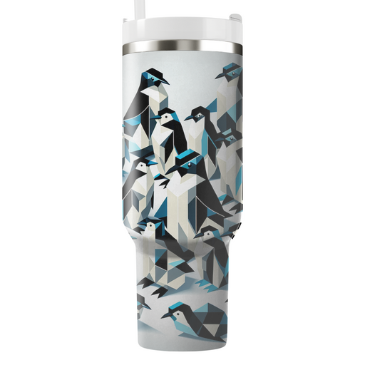 Geometric Penguin Parade  Tumbler Cups