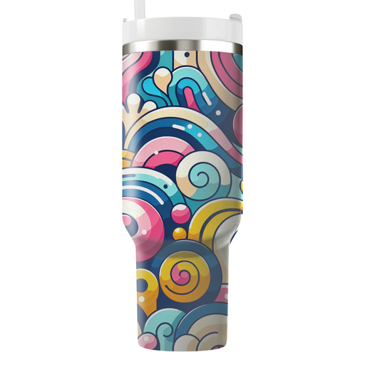 Colorful Spiral Waves Decorative Tumblers