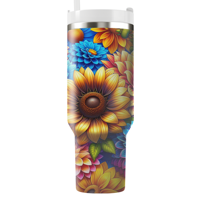 Vibrant Flower Explosion  Insulated Tumblers