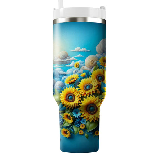 Sunflower Summer Dream  Tumblers With Lids