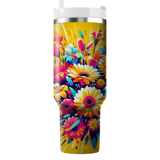 Floral Burst Celebration  Unique Tumblers