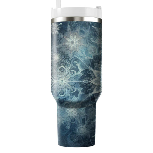 Winter Snowflake Elegance Tumblers With Lids