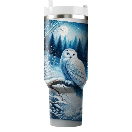 Winter Snowy Owl Watch  Insulated Tumblers