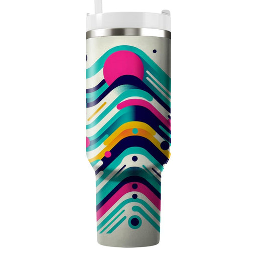 Geometric Retro Waves  Tumblers For Gifts