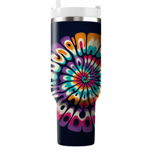 Funky Retro Tie Dye  Tumblers With Lids