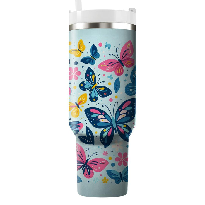 Whimsical Butterfly Pattern Insulated Tumblers