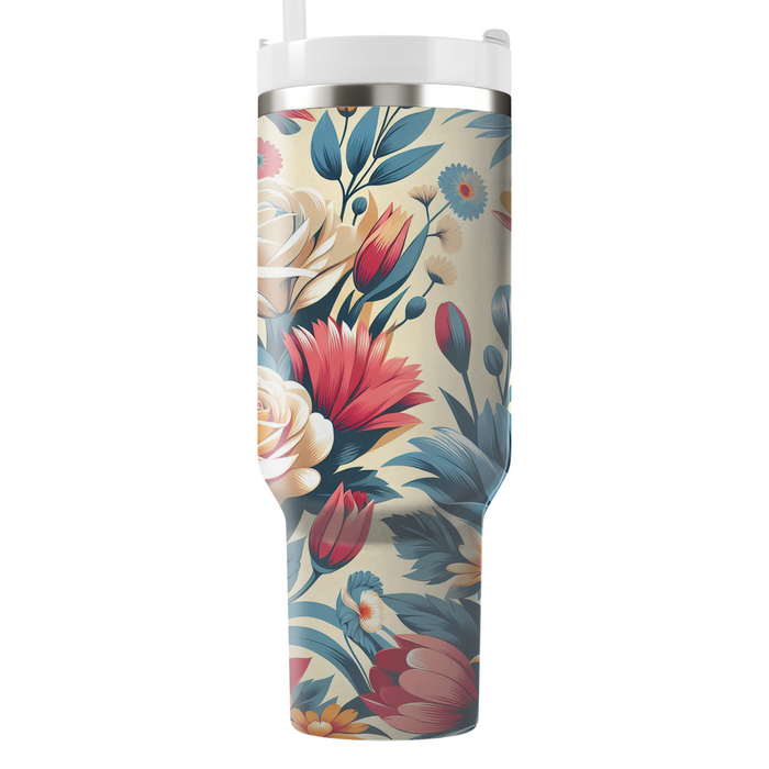 Artistic Flower Symphony  Insulated Tumblers