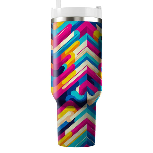 Zigzag Pattern In Bright Colors  Custom Tumblers