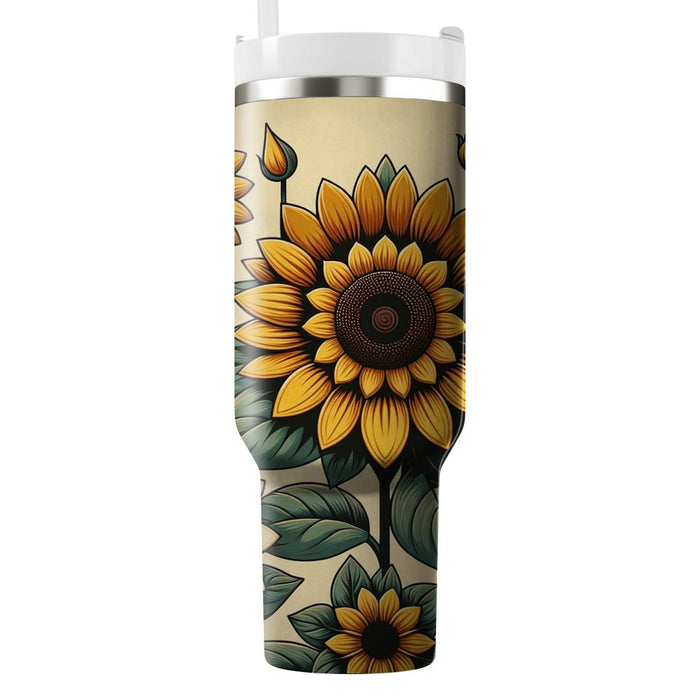 Vintage Sunflower Delight  Custom Tumblers