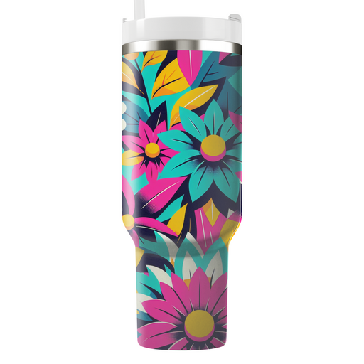 Lively Retro Florals  Tumblers For Gifts