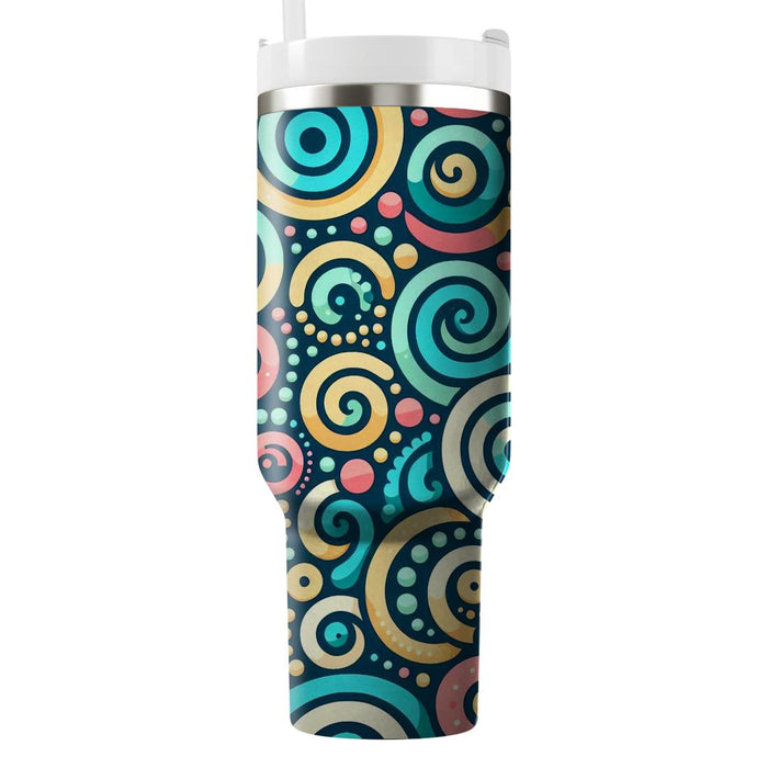 Bold Dotted Spirals  Decorative Tumblers