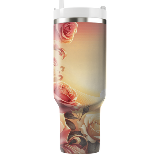 Sunset Rose Blooms  Custom Tumblers