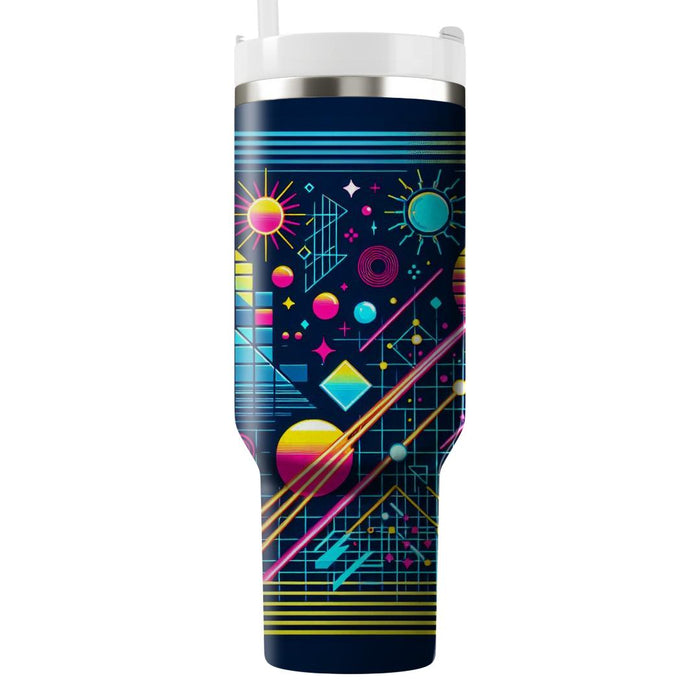 Retro Neon Grid  Insulated Tumblers