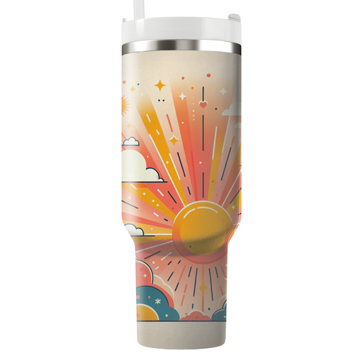 Artistic Sunshine Rays  Travel Tumblers