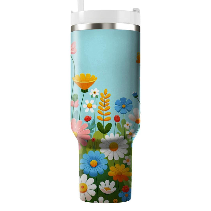 Whimsical Meadow Flowers  Custom Tumblers