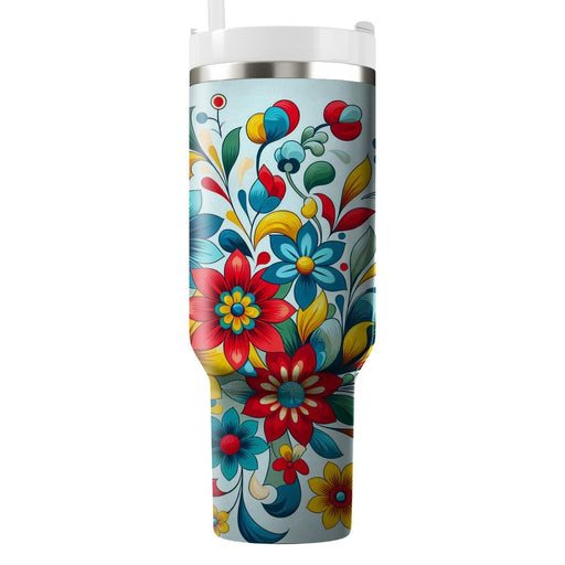 Whimsical Flower Carousel  Unique Tumblers