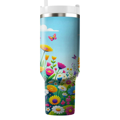 Whimsical Spring Meadow  Custom Tumblers