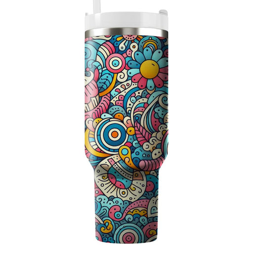 Whimsical Doodle Pattern  Tumblers For Gifts