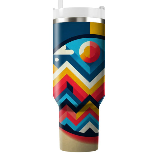 Bold Chevron Color Block  Custom Tumblers