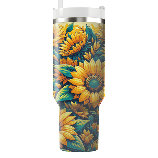 Golden Sunflower Fields  Custom Tumblers