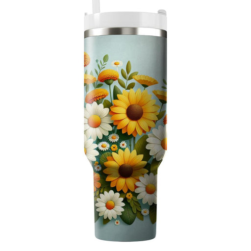 Sunkissed Summer Blooms  Tumblers With Lids