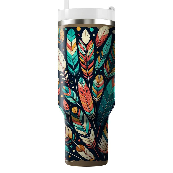 Bold Boho Feathers  Custom Tumblers