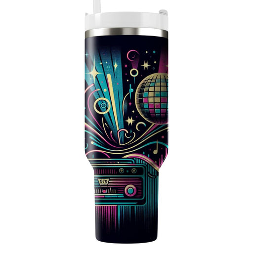 Retro New Year Soundwaves Travel Tumblers