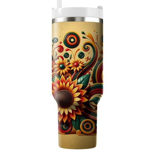  Sunflower Swirls  Travel Tumblers