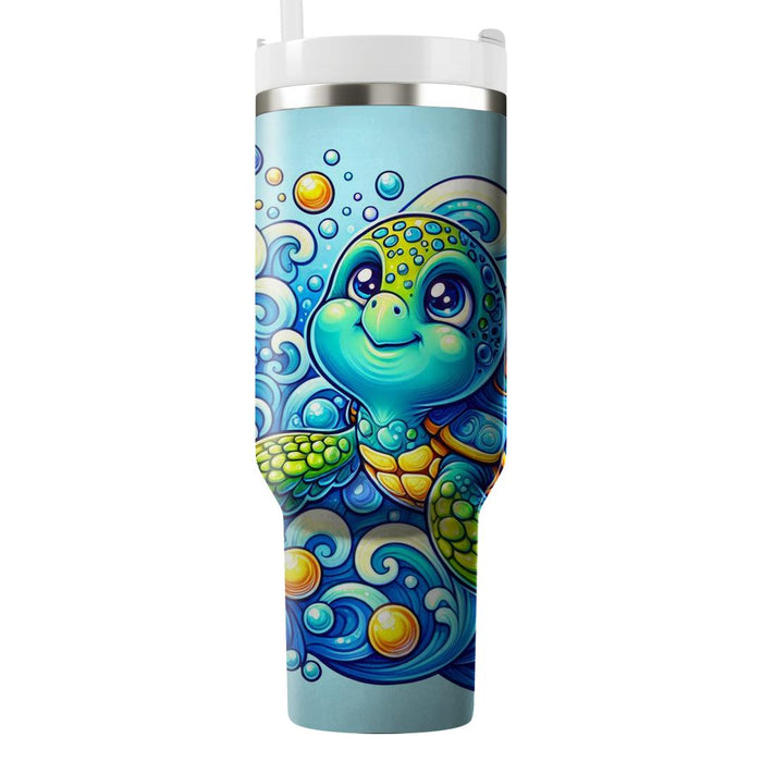 Whimsical Turtle Beach  Custom Tumblers