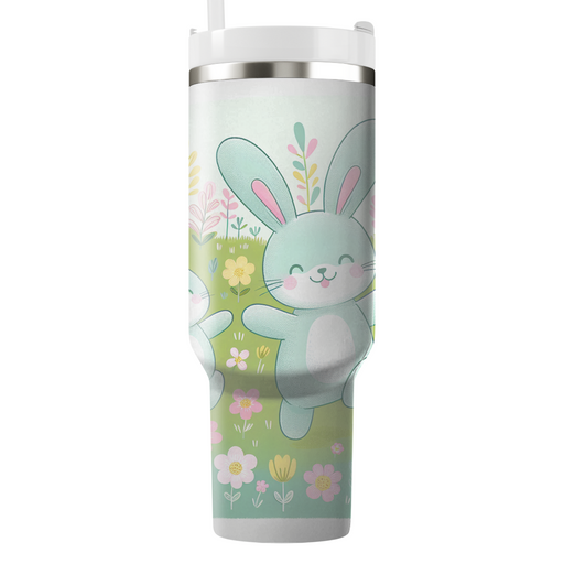 Whimsical Rabbit Meadow  Tumblers With Lids