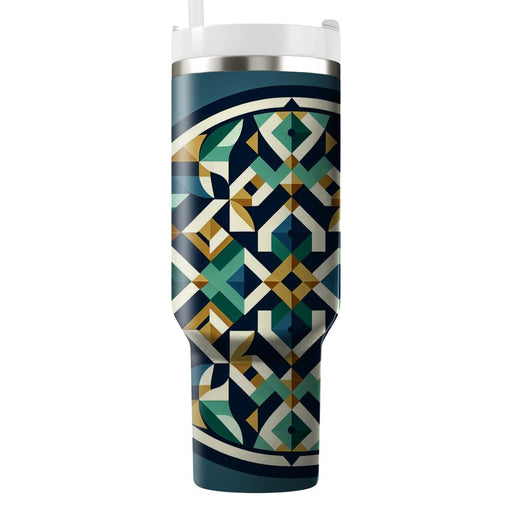 Geometric Diamond Mosaic  Travel Tumblers