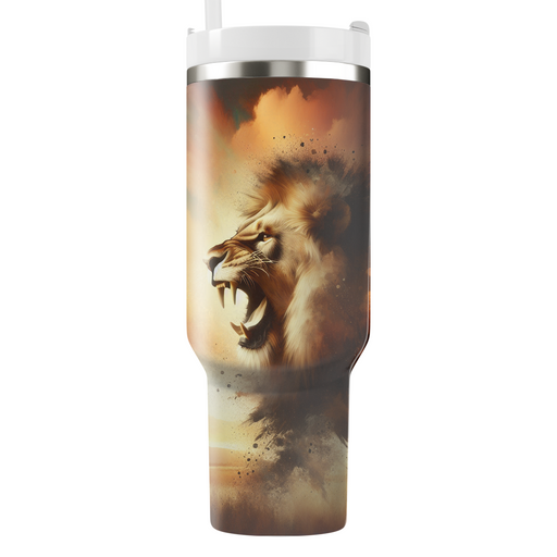 Bold Roaring Lion  Tumblers With Lids