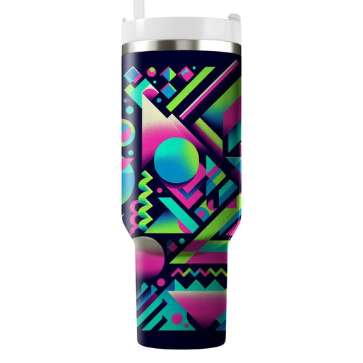 80s Geometric Fusion  Travel Tumblers